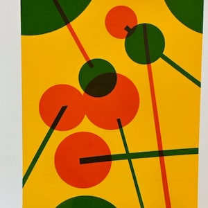 Abstract Mid Century Silkscreen by Henri Sommes