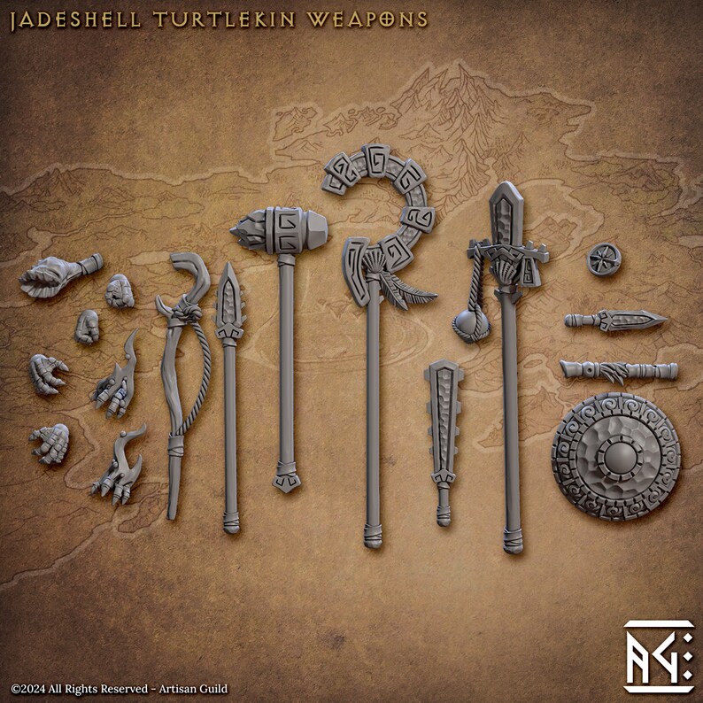 Turtlekin Forest of Arba Miniature Set, Turtlekin Tribe, Complete Army Bundle Dnd ...