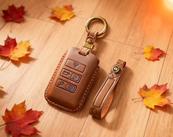 Personalized Leather Key Fob Cover Fit for Land Rover Range Rover Evoque Discovery Sport Land Rover Range Rover Velar ... Gift for Him/Her