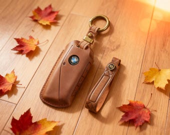 Étui porte-clés en cuir personnalisé compatible pour BMW 2024+ X1 X3 X5 X7 i7 iX XM série 7, étui pour clés de voiture fait main, cadeau pour lui/elle