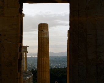 Samenstelling van kolommen, Akropolis, Athene, Attica, Griekenland.