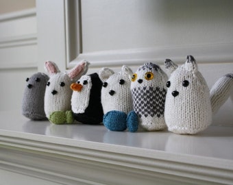 Actic Friends - Seal - Arctic Rabbit - Penguin- Arctic Mouse - Arctic Owl - Arctic Fox PDF Knit Pattern - Instant Download