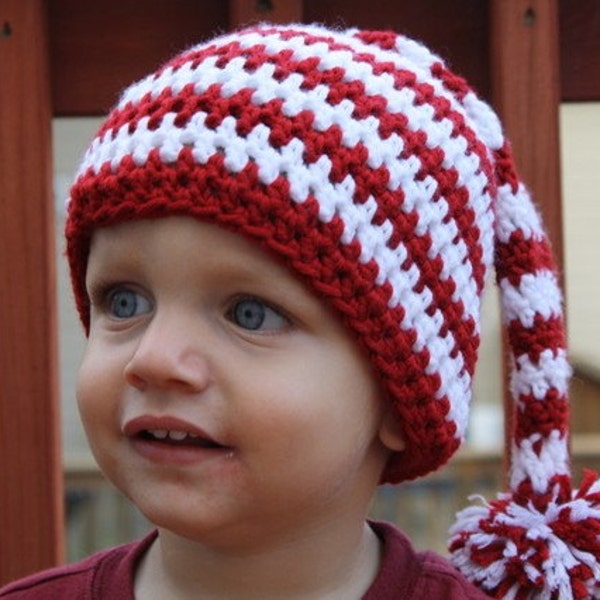 PDF Pattern for Crocheted Stocking Hat (Sizes sm child, lg child, women, men) Instant Download