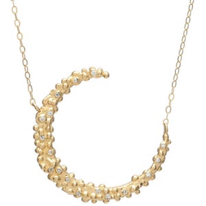 Crescent Moon 14k with diamonds