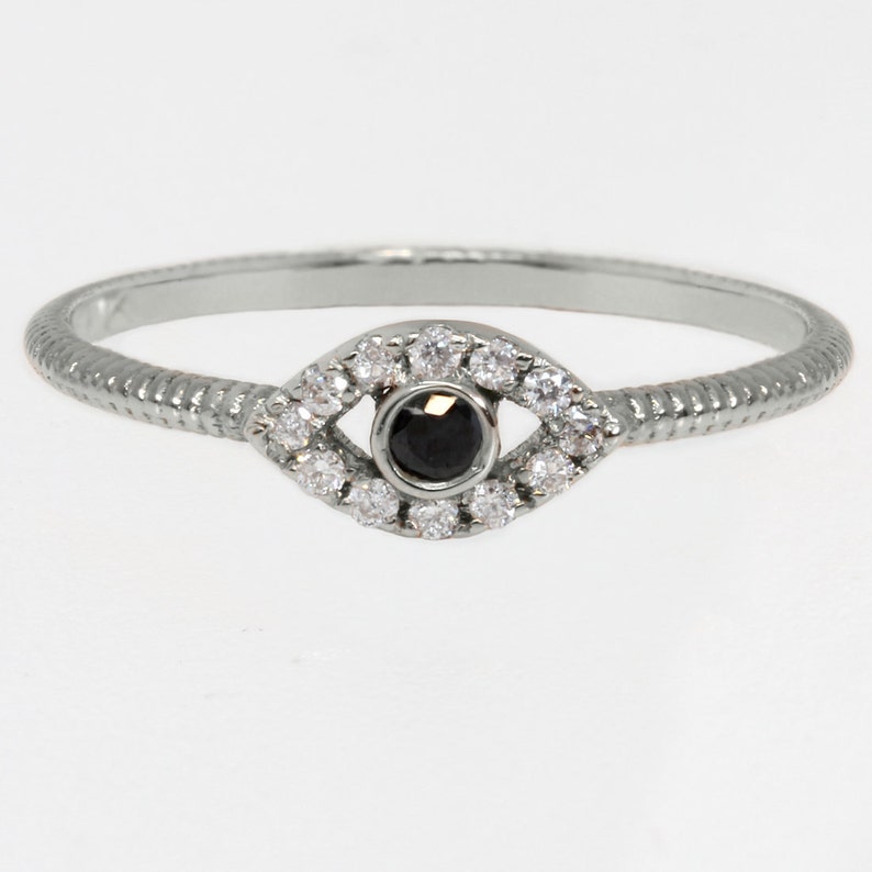 Evil eye ring - white gold main image 1