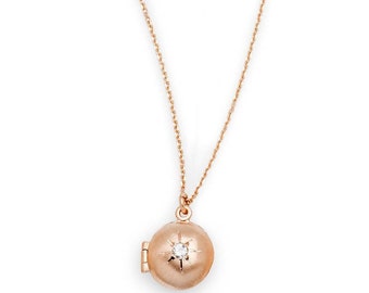 Childrens Rose Gold Locket baby shower baptism gift new mom push present