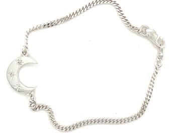 Crescent Moon Bracelet with diamonds