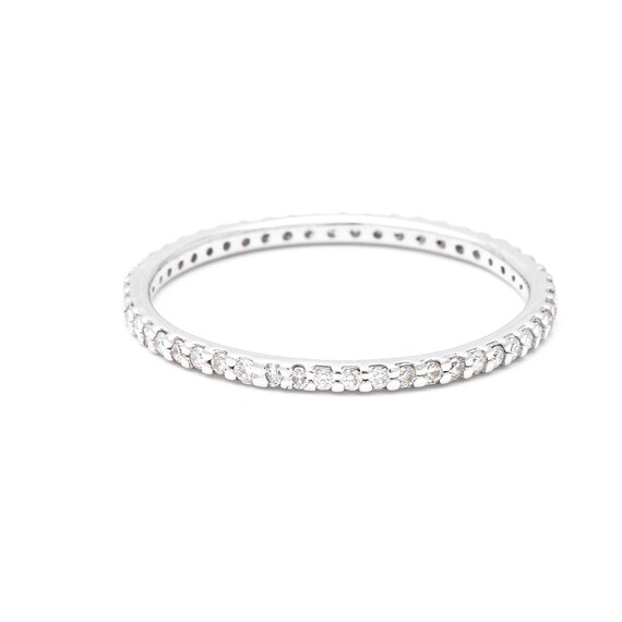 Diamond Eternity Pinky Ring in 14k White Gold White Diamond