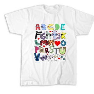 Camiseta, sudadera, sudadera con capucha y bolso de mano con la letra "Te amo" de la A a la Z para niños y niñas - 248634