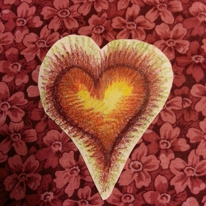 Orange heart cartoon for bead embroidery