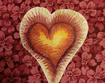 Orange heart cartoon for bead embroidery