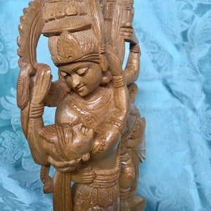 Carved Wood Sculpture | Abhedabhava: Radha and Krishna in Ras lila | Divine Love | Hindu God and Goddess | India | Heavenly Unlimited Bliss