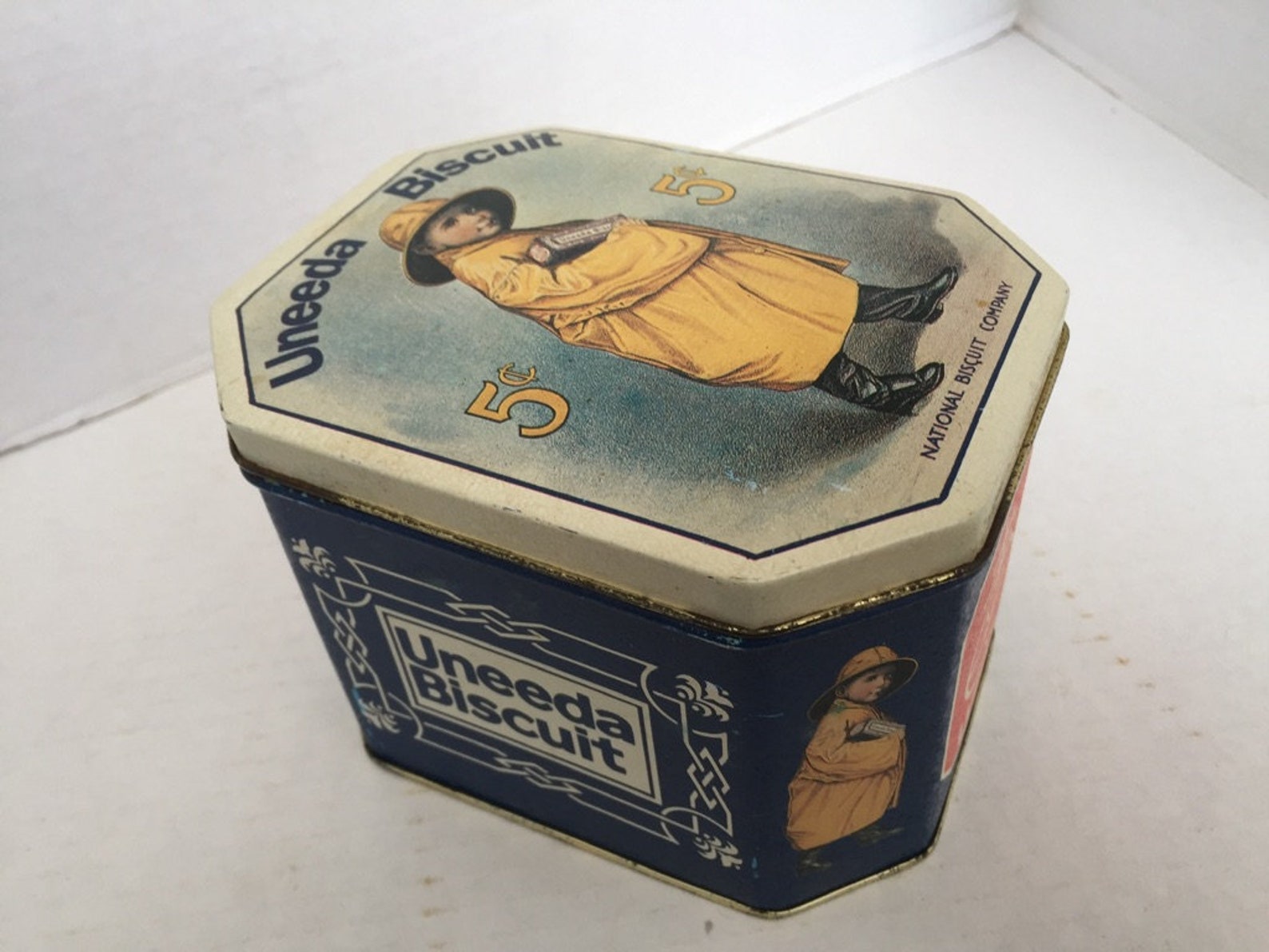 Vintage Replica 1923 Uneeda Biscuit Tin Child in a Raincoat Etsy