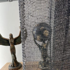Sheer Curtain Panels for Living Room & Bedroom, Luxury Sparkle Mesh Tulle Fabric, Gold White Brown Metallic Sheer Filet Net image 5