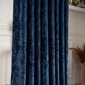 Cortinas de terciopelo azul con textura arrugada para dormitorio y guardería, tratamiento de lujo para ventanas que oscurece la habitación, decoración para sala de estar, más de 20 colores