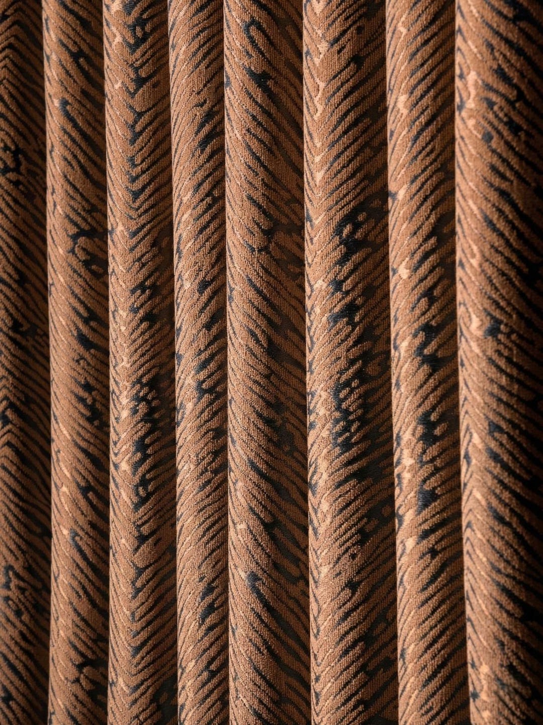 Vintage Style Cinnamon Brown Curtains: Tiger Print Customize Boho ...