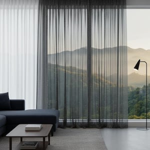 Sheer Curtain Panels for Living Room & Bedroom, Luxury Sparkle Mesh Tulle Fabric, Gold White Brown Metallic Sheer Filet Net image 1