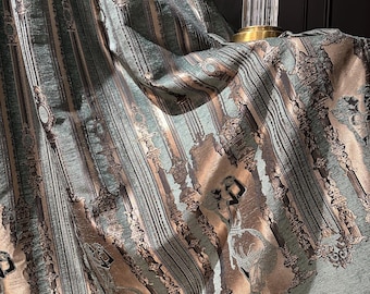 Bronze Dancing Woman Embroidered Linen Curtains, Luxury Drapes, Custom Size Art Deco Window Treatments, Elegant Livingroom Curtains