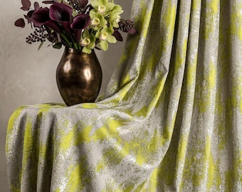 Gold Silver Striped Satin Curtains, Luxury Curtains Panel, Patterned Living Room Drapes, Custom Size Window Treatments for Bedroom