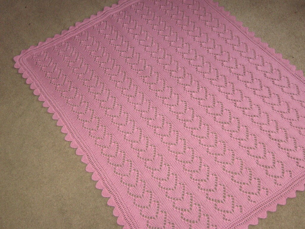 Lace Heart Chains Baby Blanket Knitting Pattern (pdf Digital Download ...