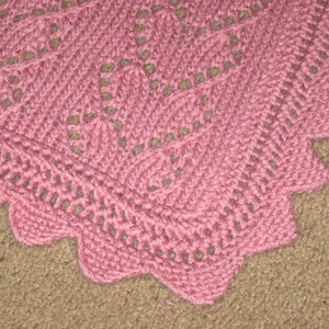 Lace Heart Chains Baby Blanket Knitting Pattern (pdf Digital Download ...