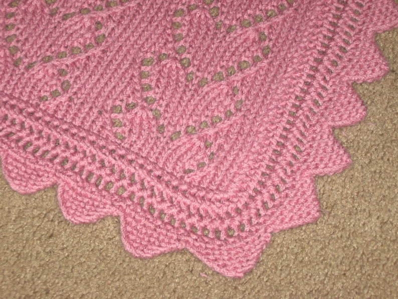 Lace Heart Chains Baby Blanket Knitting Pattern (pdf Digital Download ...