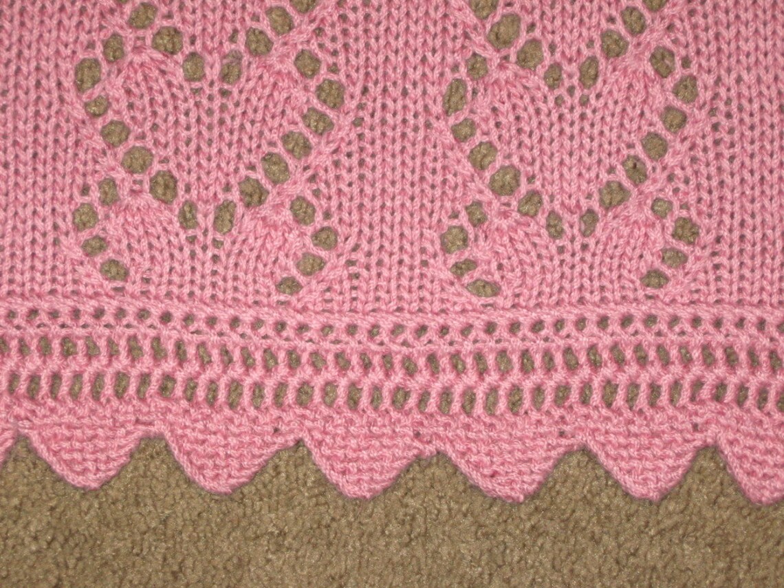 Lace Heart Chains Baby Blanket Knitting Pattern (pdf Digital Download ...