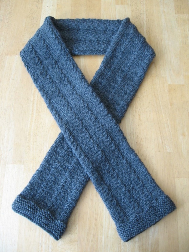 Timothy Herringbone Scarf Knitting Pattern pdf Digital Download Etsy
