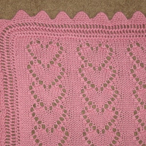 Lace Heart Chains Baby Blanket Knitting Pattern Pdf Digital Etsy