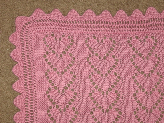Lace Heart Chains Baby Blanket Knitting Pattern pdf Digital Download Etsy Canada