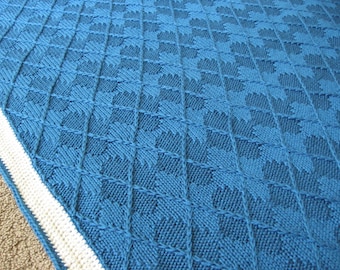 3-D Argyle Blanket knitting pattern (pdf digital download)