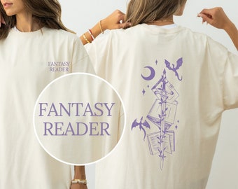 Koszulka Fantasy Reader, jeździec na smoku, romantyczny czytelnik, książkowy gadżet, miłośnik książek, książkowy robak, książkowa era