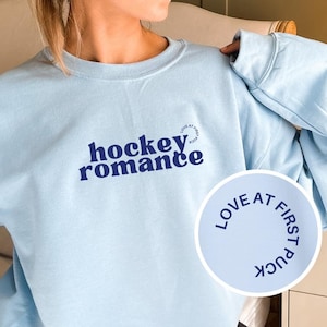 Sweatshirt hockey romantiek grappig hockeyshirt voor booktok romantiek lezer cadeau liefde op het eerste puck trui