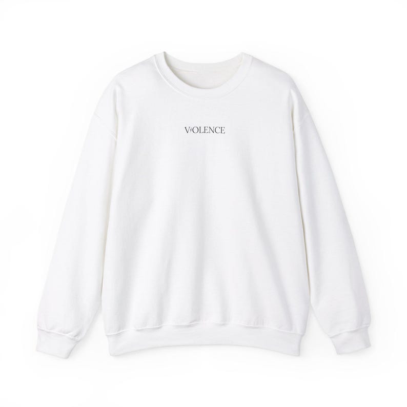 Violence Sweater Sweatshirt booktok fandom merch bookish book club merch gift for reader her violent & custom embroidery White