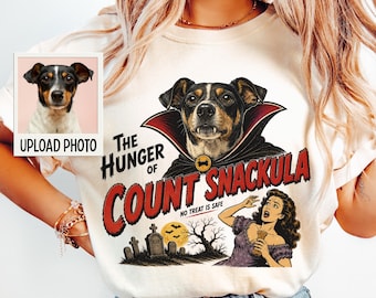 Funny Custom Dog Shirt Vampire Halloween Dog Shirt Custom Pet Photo Shirt Personalized Pet Shirt Funny Dog Lover Gift pet owner gift dog mom