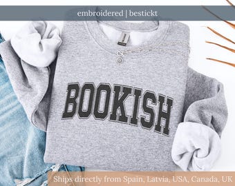 Embroidered Bookish Sweatshirt for Book Lovers, embroidered Gift for Reader her Literary bookish Sweater fandom booktok book lover bookworm