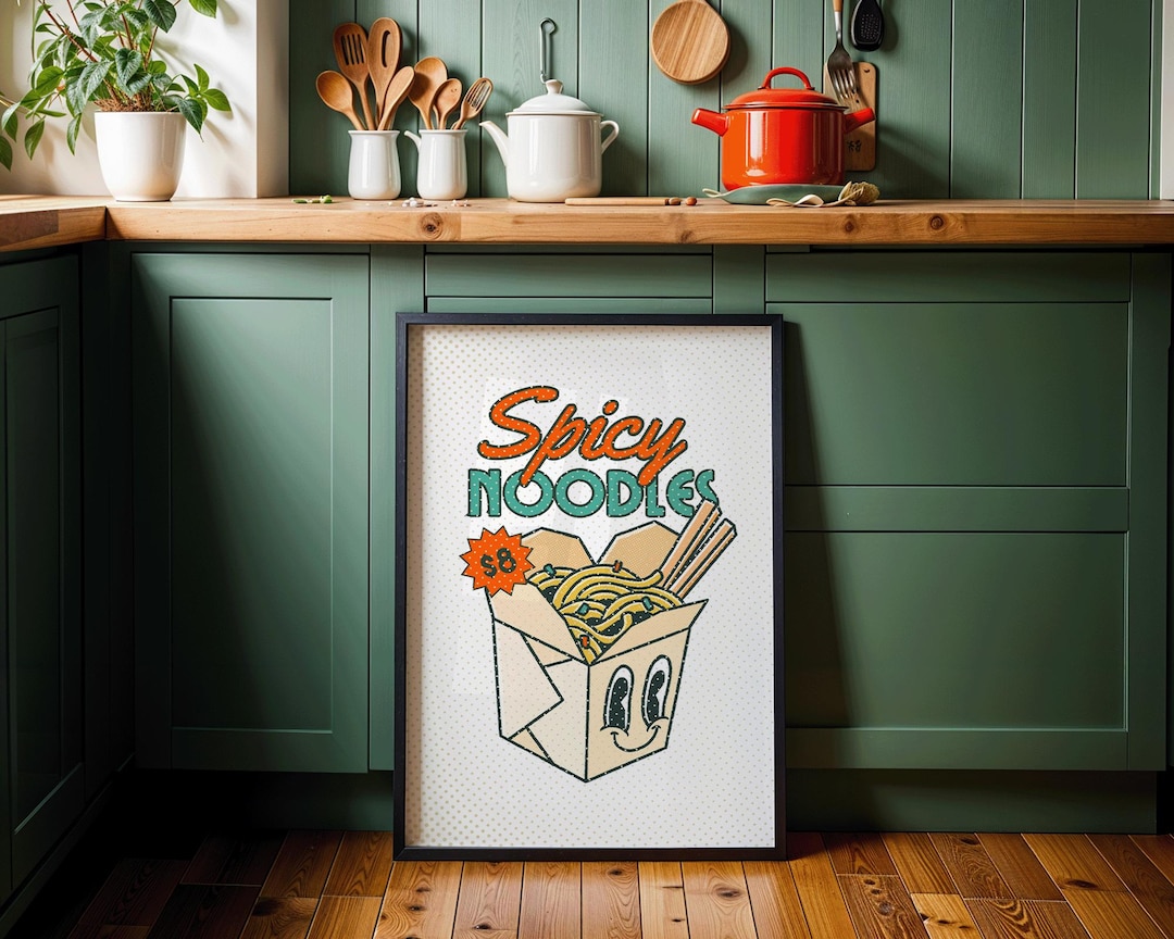 Spicy Noodles Kitchen Print | Wall Art | Living Room/bedroom/kitchen ...