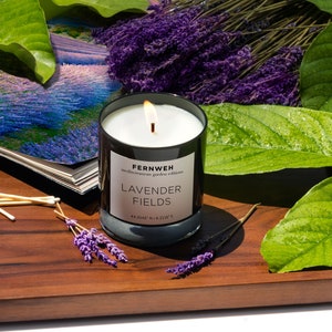 Lavender Fields Scented Soy Candle / Lavender Soy Candle / Perfect Gift for Relaxing / Mediterranean Garden Candle Set