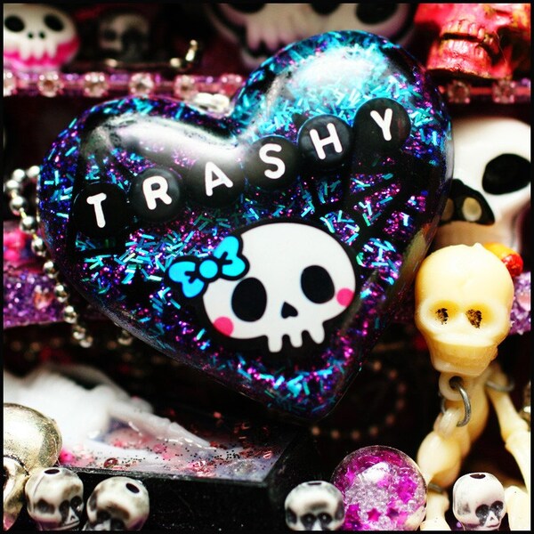 Trashy - Resin Halloween Skull Necklace - SALE