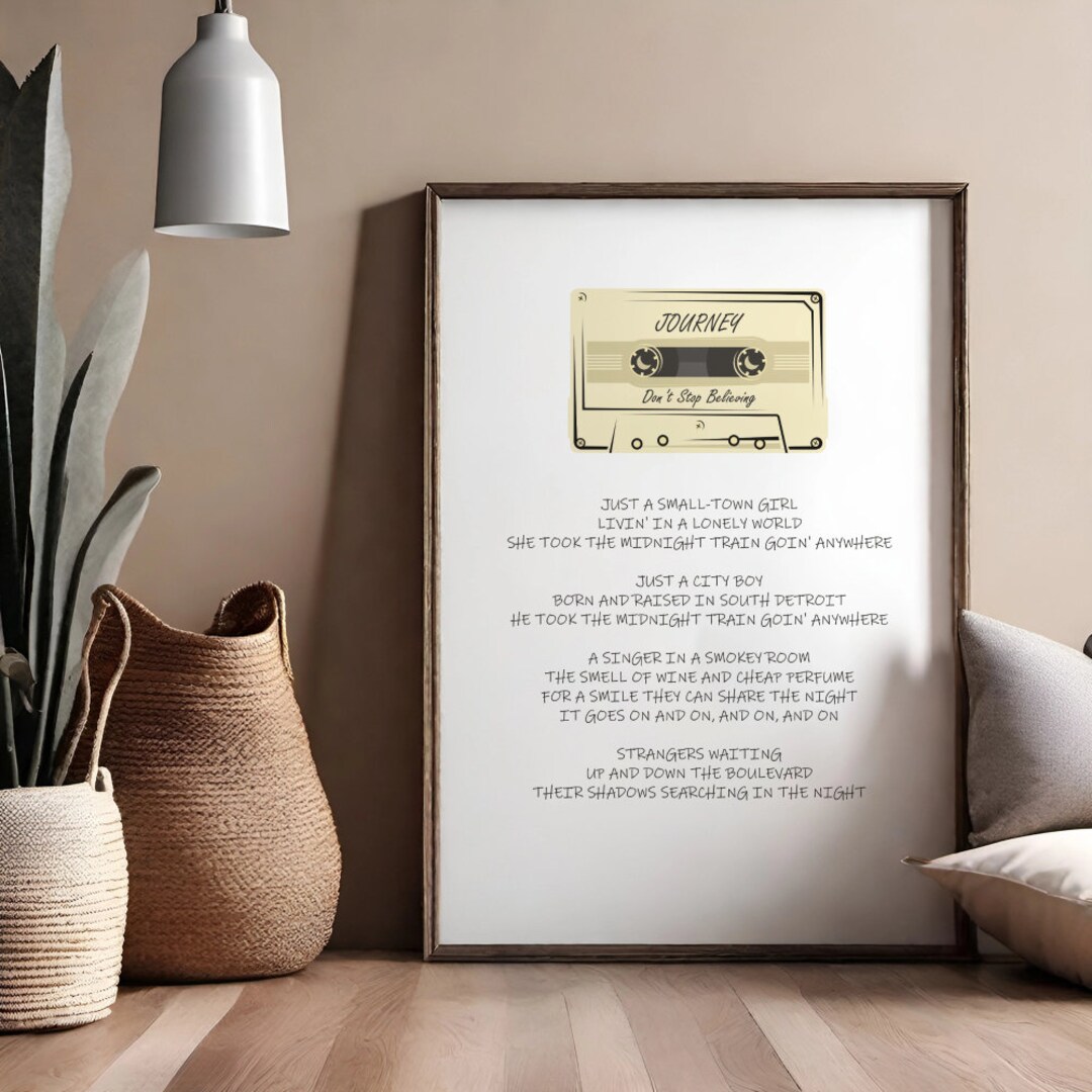 JOURNEY Don't Stop Believing Journey Print Journey Poster Don't Stop ...