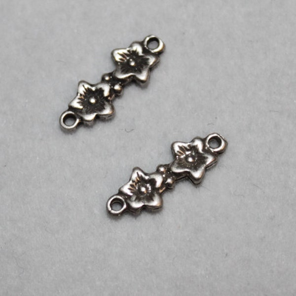 Adorable Dainty Floral Jewelry Link Sterling Silver Finding Lk-Flow