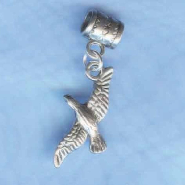 Silver Eagle Lrg Hole Bead Fits All European Add a Bead Charm Bracelet Jewelry PND-AN31