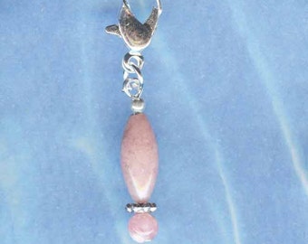 Build Your Bracelet - Pink Gemstones Charm Clip on Add a Charm Jewelry OR for a Pet Collar  SB-GM089