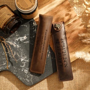 Personalized Leather Pen Case, Custom Engraved Leather Pen Holder, Leather Pen Pouch, Bachelor Gift, Gift for Teacher, Anniversary Gift