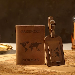 Custom Engrave Passport Holder, Leather Passport Cover, Personalized Passport Case, Travel Gift, Groomsmen Gift, Father&#39;s Day Gift