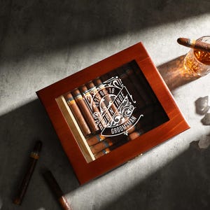Personalized Humidor Case for Him, Groomsmen Gift, Cigar Lover, Gift for Dad, Smoker Accessories， Custom Cigar Case, Anniversary Gift