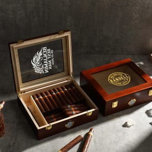 Custom Double Lock Humidor Case for Him, Groomsmen Gift, Cigar Lover, Gift for Dad, Cigar Accessories, Custom Cigar Case, Anniversary Gift