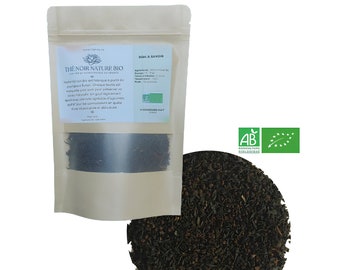 Thé Noir nature Bio - Rukeri - Sachet 100 g avec Zip - 40 Tasses - 100 % Agriculture Biologique - Thé de Qualité - Livraison gratuite