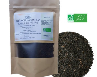 Thé noir Assam Bio 100g - conditionné en France - sachet biodégradable