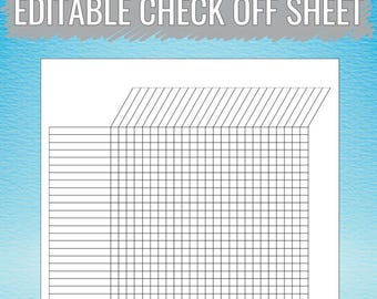 Printable Tracking Grid: Editable Check Off Sheet (PDF, Excel, Google Sheets)